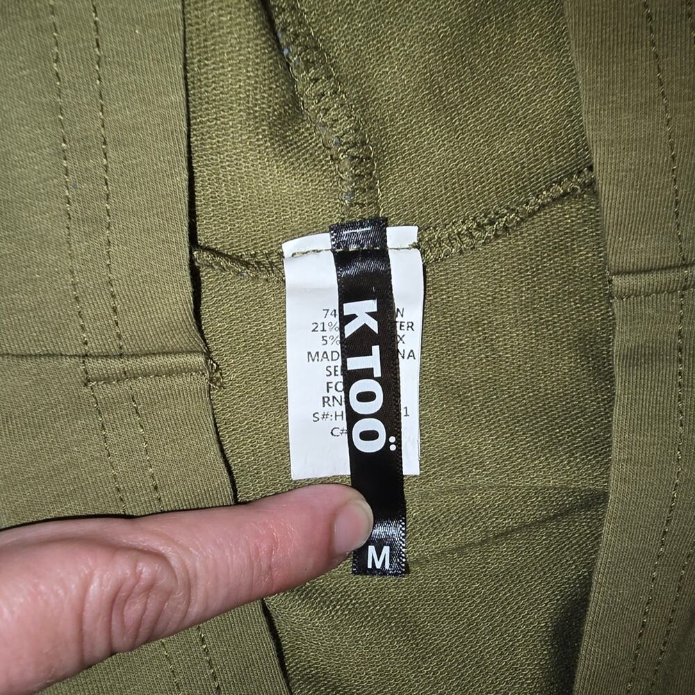 Olive Green Cropped Hoodie with Straps - Picture 8 of 8